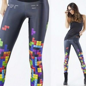 Blackmilk Black Pixel Block Game Leggings